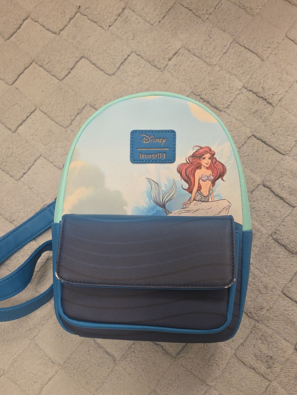 Loungefly Ariel The Little Mermaid Mini Backpack in Blue, Aqua and Coral